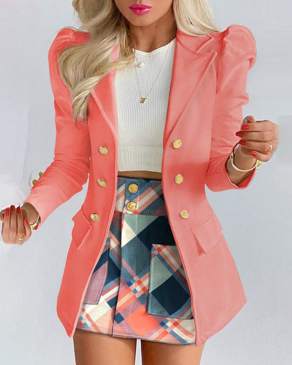 Dam Blazer Set Modern Skräddarsydd Polyester och Elastan-3