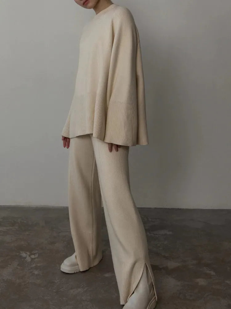 Dam Vinterpullover Set Mjuk Akryl Trendig Design-4