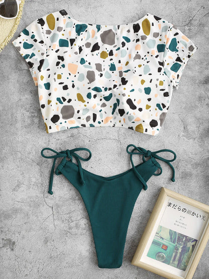 Dam T-shirt Normal Passform Ribbad 100% Bomull-2