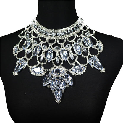 Kvinnors Smyckeset Halsband och Örhängen Koppar med Strass-5