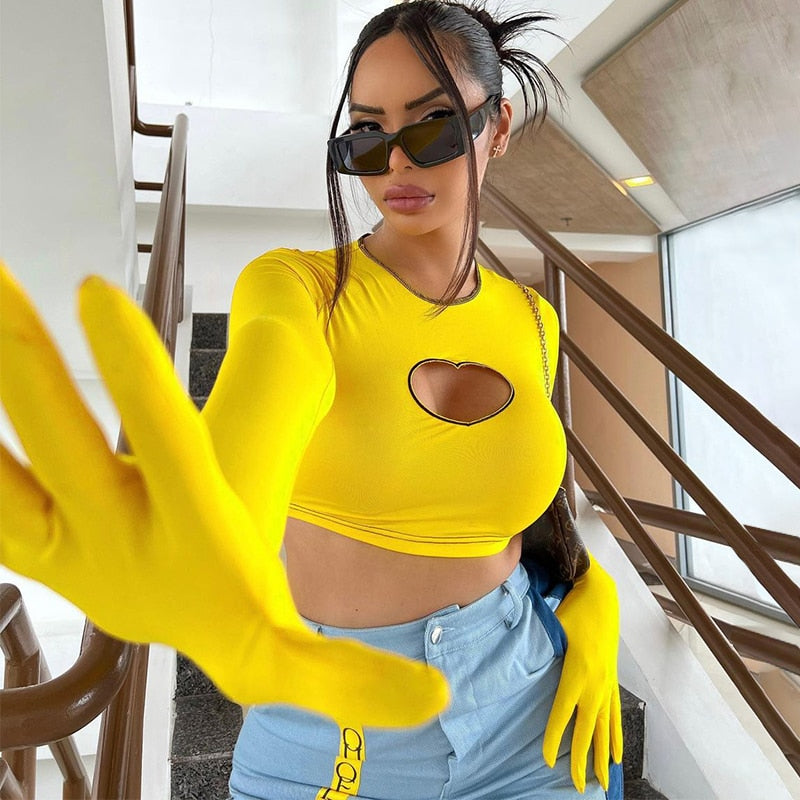 Dam Vintage Crop Top med Matchande Handskar 100% Bomull 2