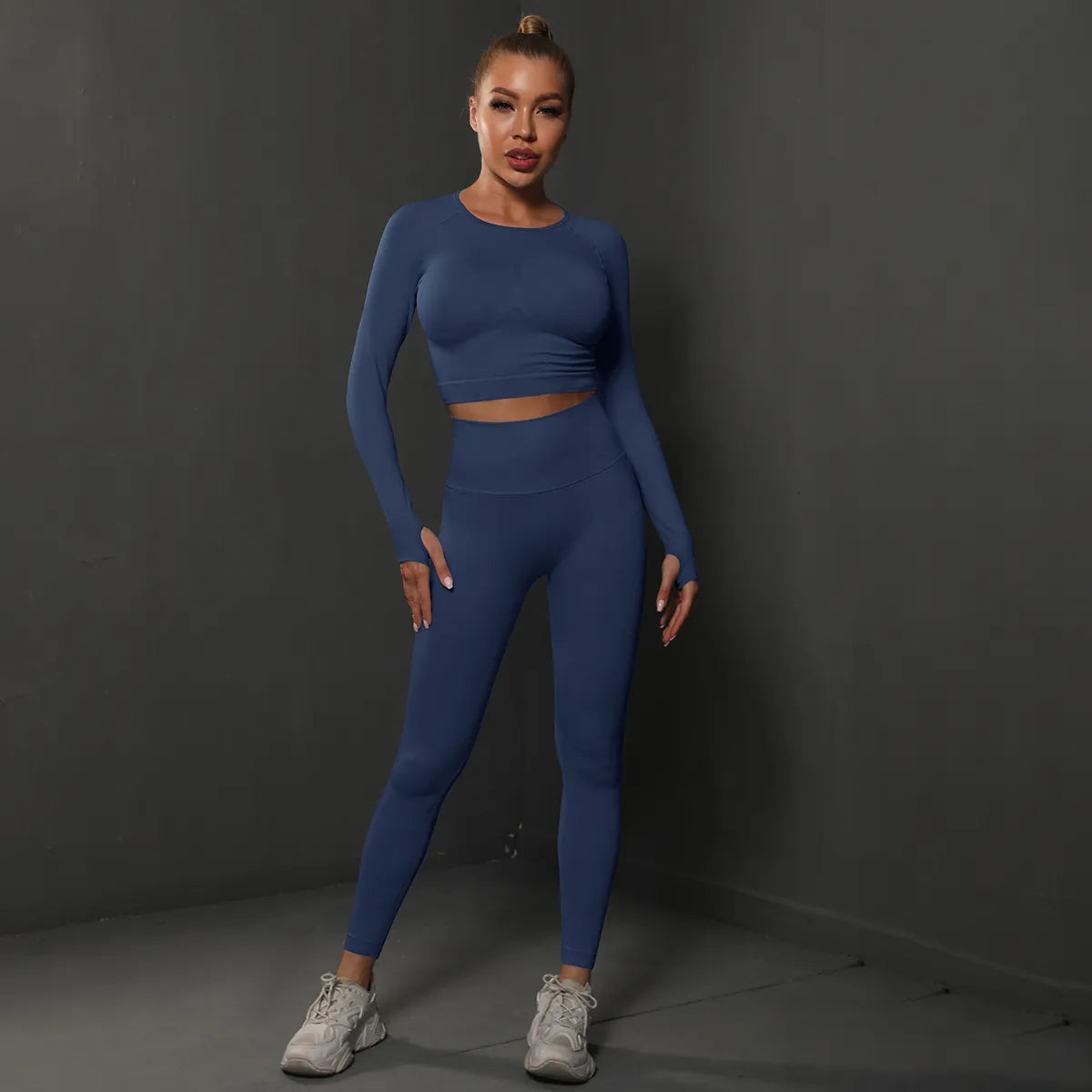 Variant image for Dam Aktiva Byxor Hög Midja Andningsbart Spandex Nylon-21