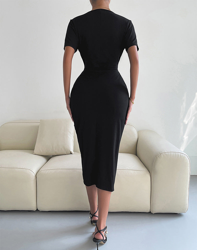 Maxiklänning Dam Elegant med Slits Högkvalitativt Tyg-4