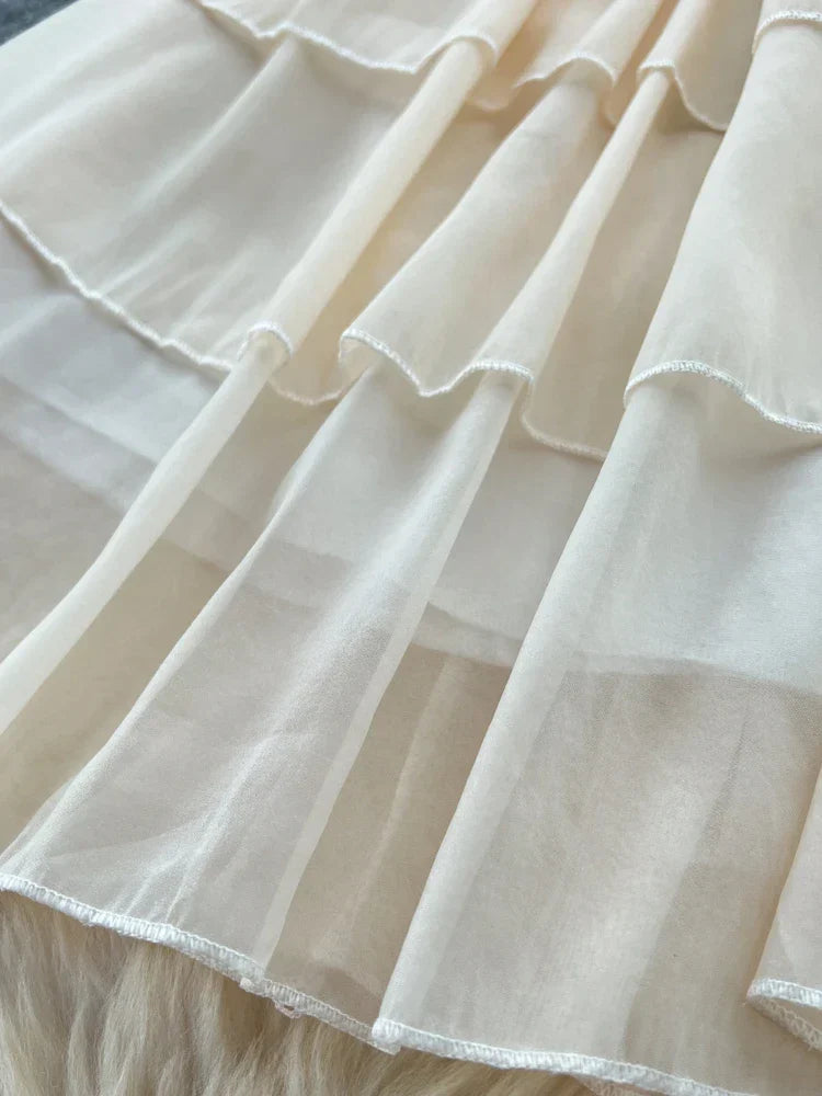 Kvinnors Miniklänning A-linje Fyrkantig Halsringning Polyester-6