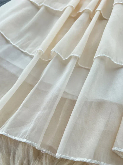 Kvinnors Miniklänning A-linje Fyrkantig Halsringning Polyester-6