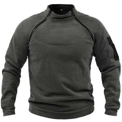 Dam Taktisk Jacka Vinter Fleece Avslappnad Design-3