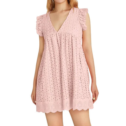 Kvinna Klänning Modern Bomull-3