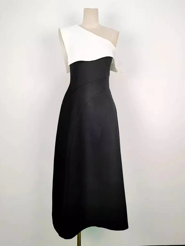 Kvinnors Midi Klänning A-linje Bomullsblandning-4