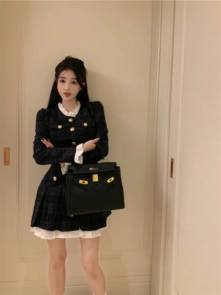 Kvinnors Miniklänning Patchwork Polyester Ansluten Passform-4