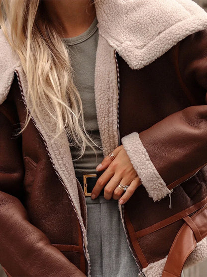 Damjacka Klassisk Pilotstil Syntetiskt Läder-4