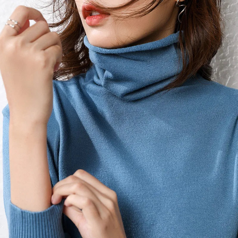Variant image for Kvinnors Turtleneck Tröja med Cut-out Detaljer i Bomull och Polyester-31