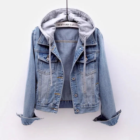 Damjacka i Denim Vattentåligt Tyget Modern Design-1