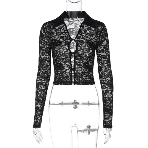 Dam Crop Top Transparenta Accenter Spandex-1