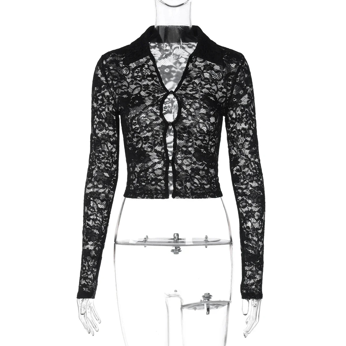 Variant image for Dam Crop Top Transparenta Accenter Spandex-1