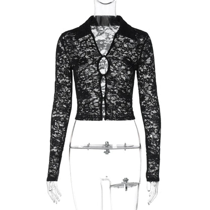 Variant image for Dam Crop Top Transparenta Accenter Spandex-1