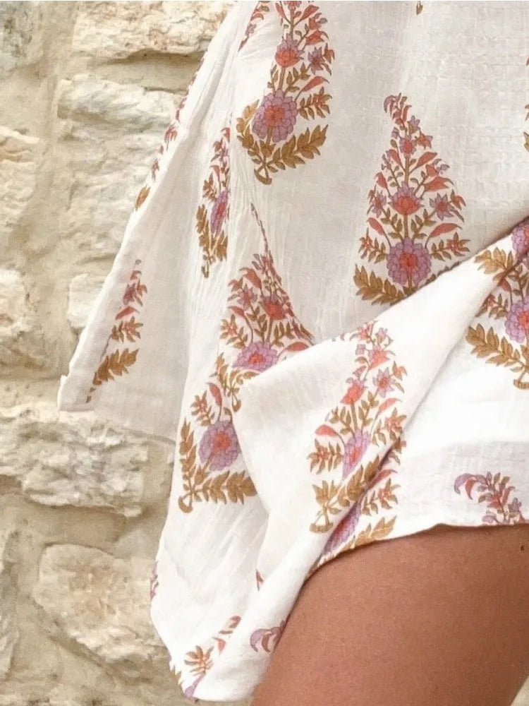 Kvinnors Miniklänning Blommig Lätt Material Trendig Design-5