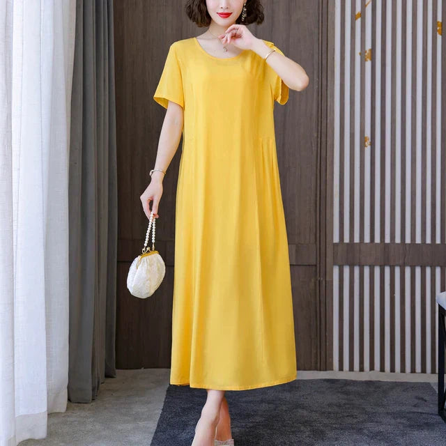 Kvinnors Klänning Luftig Mjuk Polyester-5