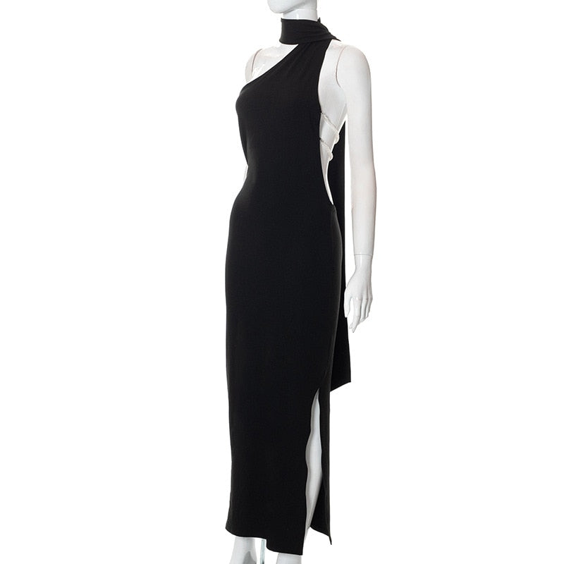 Maxi Klänning Dam Sidosidig Polyester Ankel-längd 5