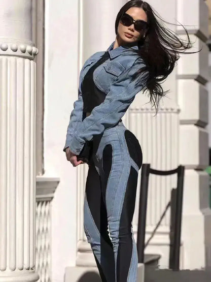 Dam Jeans Hög Midja Stretch Bomull-3