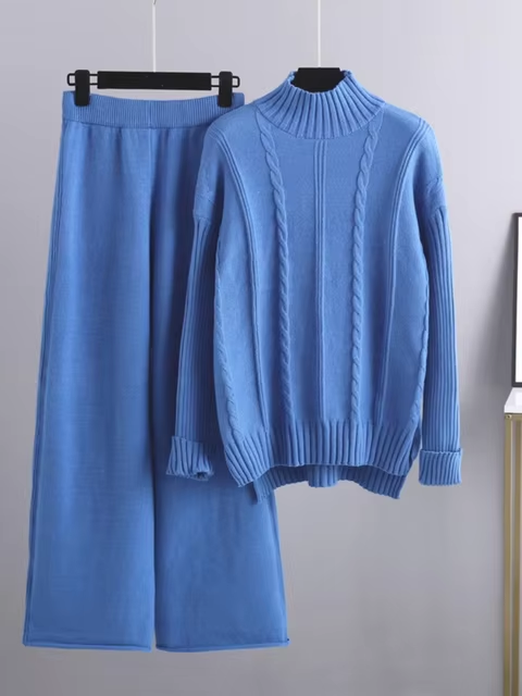 Variant image for Dam Tvådelad Uppsättning Turtleneck Stickad Mjuk Tyg-1