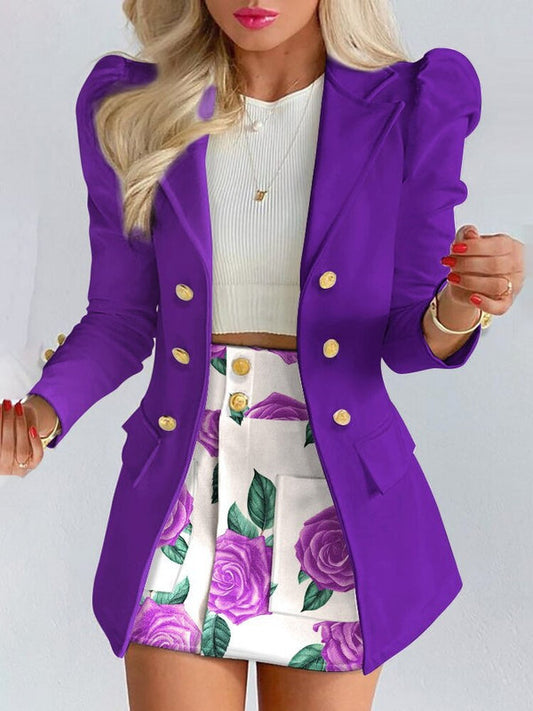 Dam Blazer Set Modern Skräddarsydd Polyester och Elastan-1