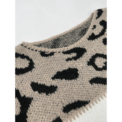 Dam Tröja Leopardmönster Avslappnad Akryl Polyester 2