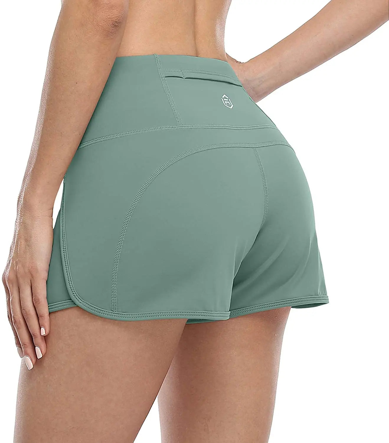 Dam Sportshorts Andningsbart Elastiskt Material med Fickor-2
