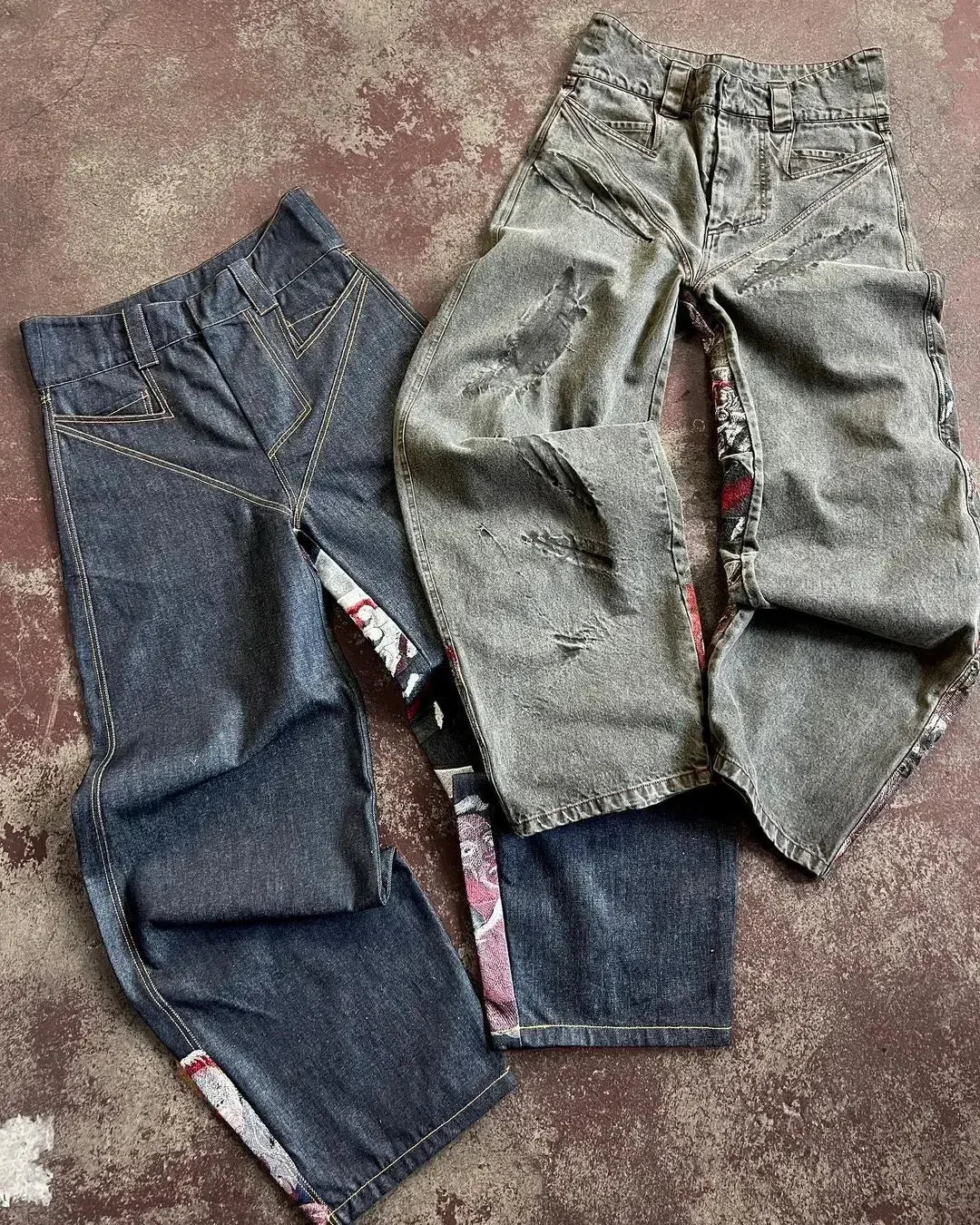 Dam Jeans Avslappnad Broderad Denim Medelhög Midja Ankel-Längd-5