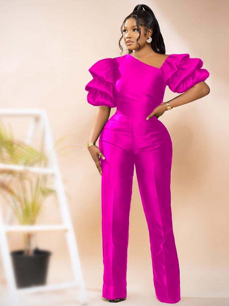 Kvinnors Jumpsuit Asymmetrisk Halsringning Spandex 8