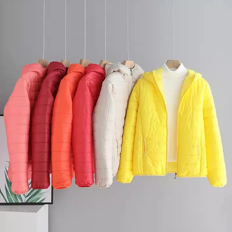 Dam Kappa Vindtät med Huva Lätt Material-3