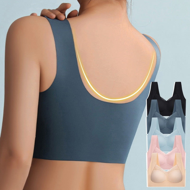 Dam Push Up Behå Sömlös Nylon för Komfort och Stöd-2