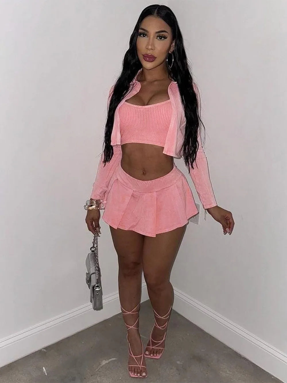 Dam Pullover Set Långärmad 100% Bomull-4