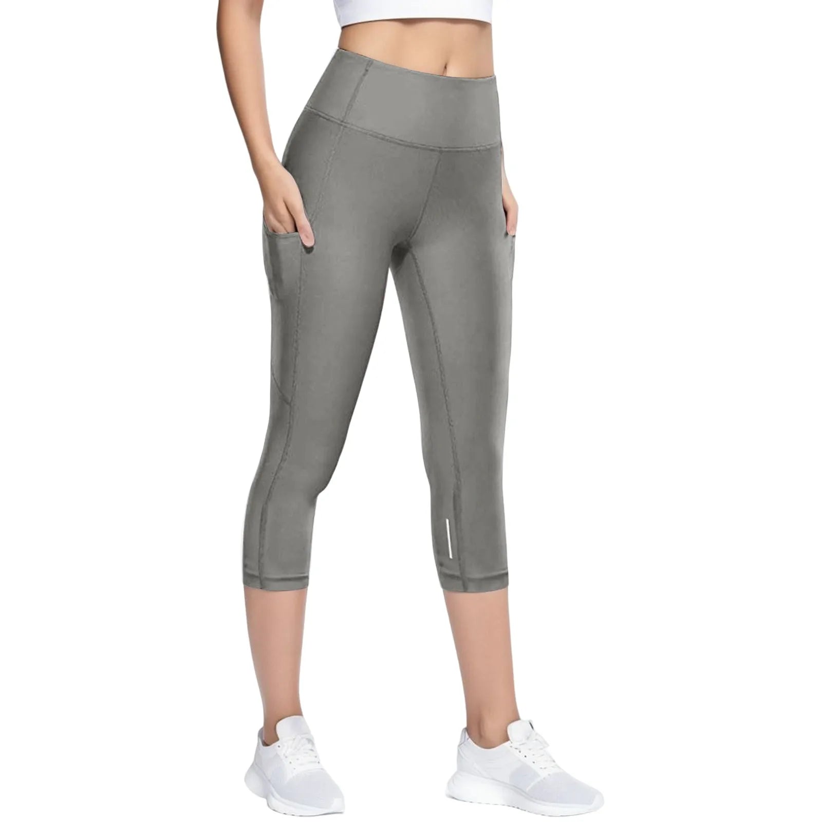 Dam Capri Leggings Hög Midja Funktionell Polyester Elastan-1
