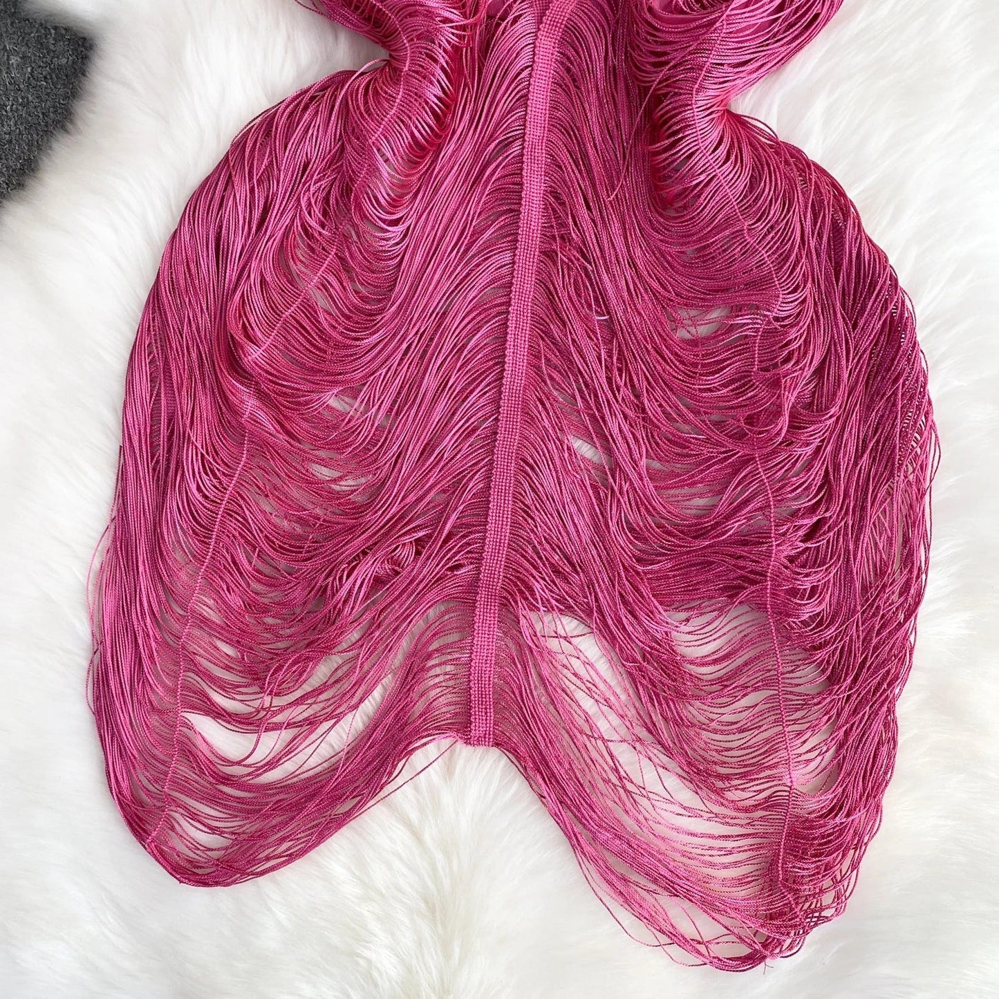 Dam Miniklänning Glittrig Mantelform Polyester-4