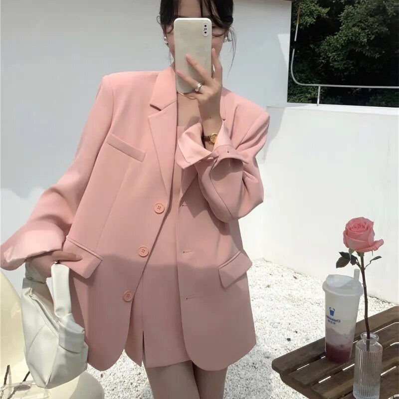 Dam Blazer Modern Design Lång i Bomull och Polyester 13