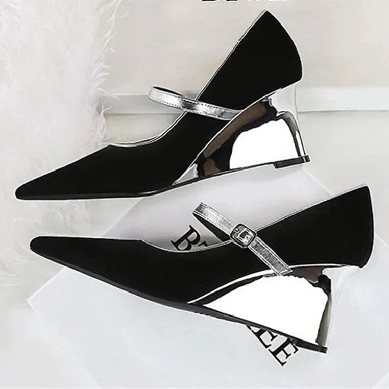 Dam Kilskor Spetsig Design Flockmaterial-3