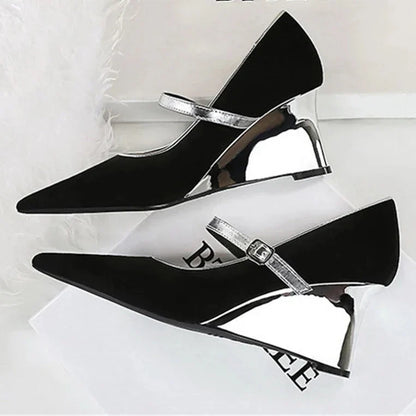 Dam Kilskor Spetsig Design Flockmaterial-3