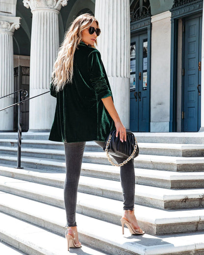 Damjacka Kimono i Mjuk Sammet – Elegant och Avslappnad Passform-5