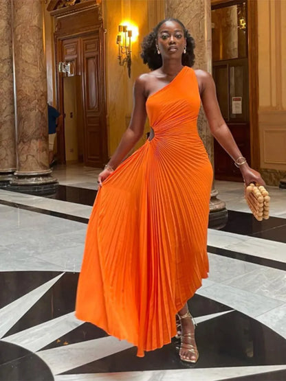 Kvinnors Klänning med Ruffles Läderdetaljer Högkvalitativa Tyger-2