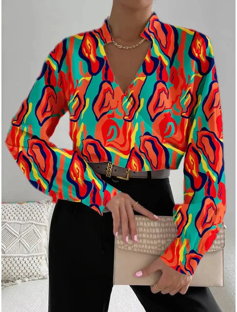 Dam Blus Bohemisk Stil 100% Bomull Luftig Passform 6