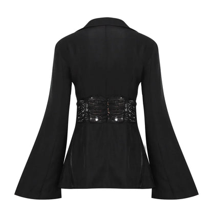 Dam Skjorta Patchwork Bomull Polyester Lång Ärmar-6