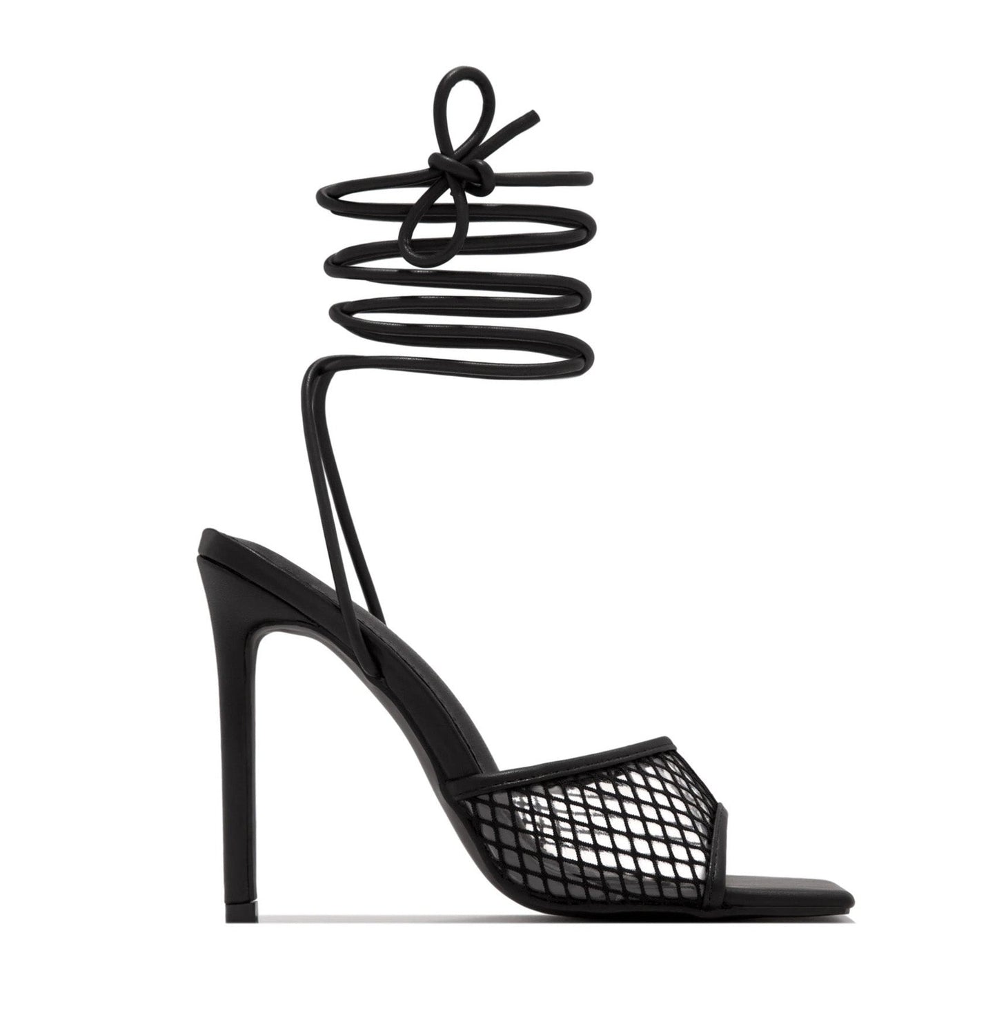 Dam Höga Klackar Spiralband Syntetisk Stiletthäl-5