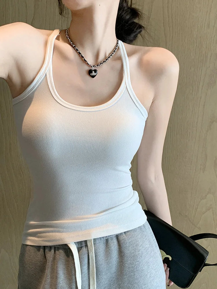 Dam Tank Top Klassisk Design Viskosblandning-4
