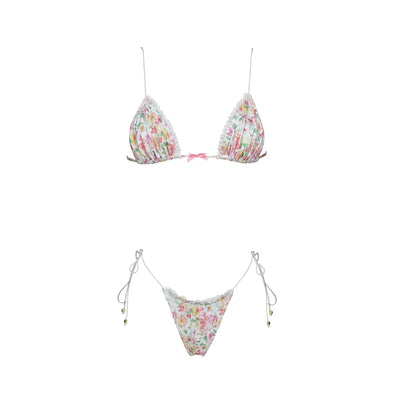 Dam Bikiniset Tanga Vadderad Polyester Låg Midja-4