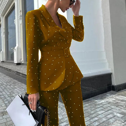 Dam Kappa och Byxor Set Elegant Hållbart Tyg-3