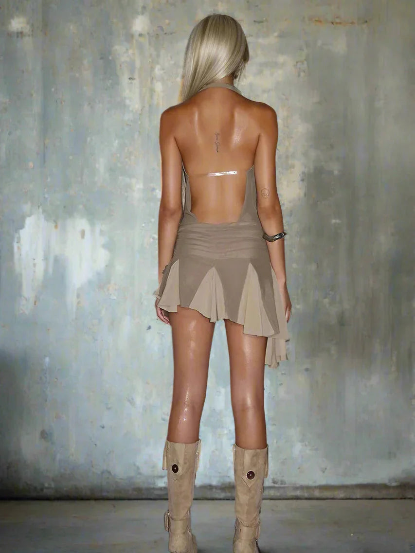 Dam Klänning Mini Knälång Polyester Spandex Elegant Fina Dam Klänningar-6