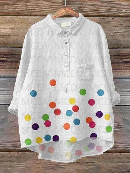 Vit Dam Blus Elegant Lätt Polyester-5