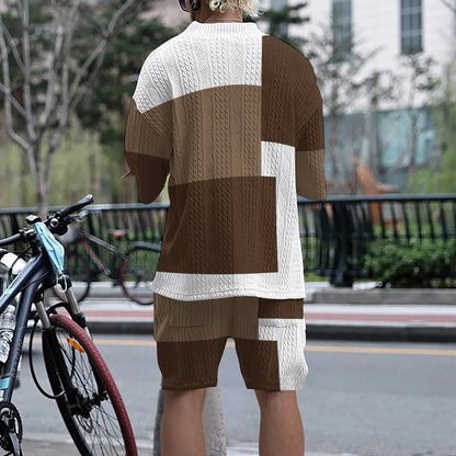 Dam Tvådelat Set Jacquard Lätt Material för Sommar-2