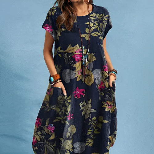 Kvinna Naturklänning Elegant Lätt Material-1