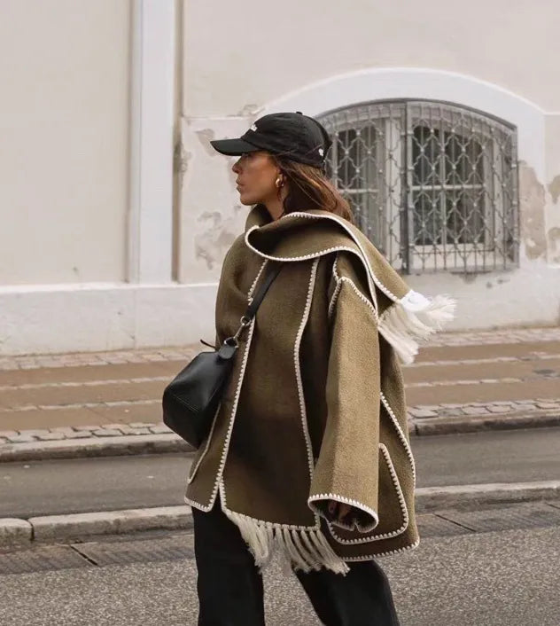 Damjacka Boho-Chic med Fransar i Polyester för Damer 4